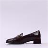 Wonders Alondra Block Heel Link Loafer - Dark Burgundy Leather